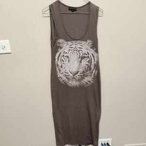 Brown Graphic Dress